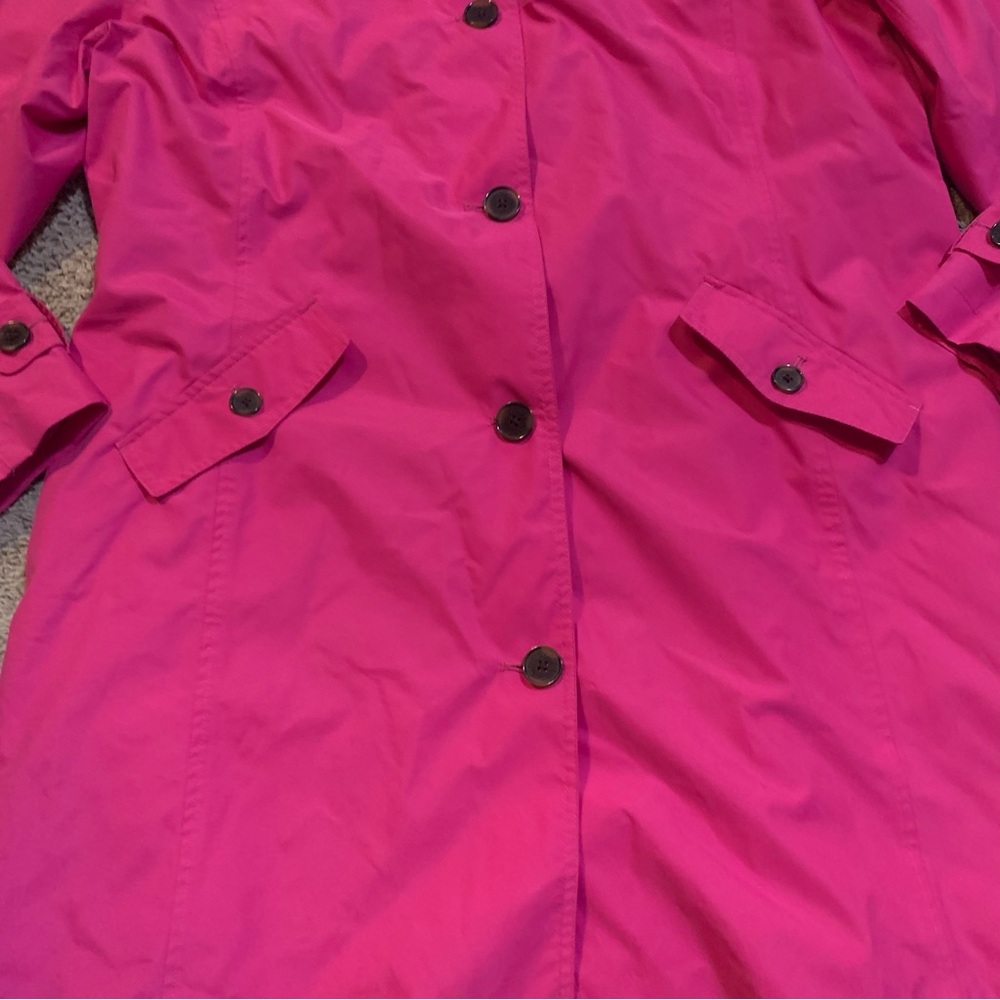 Lands’ End Pink Trench Coat Jacket XL - Picture 3 of 8